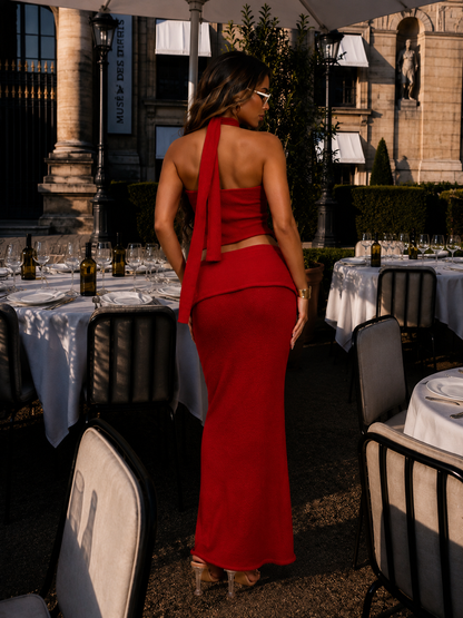 I Get it Right Skirt Set Red