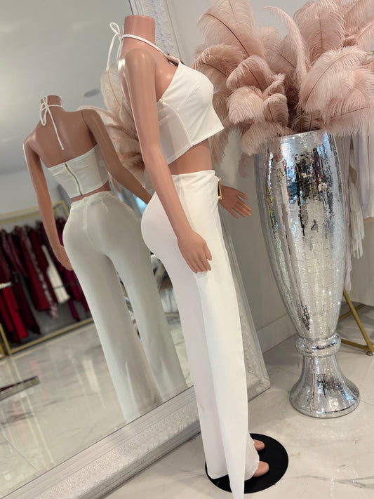 It is My Way Or No Way Pant Set White