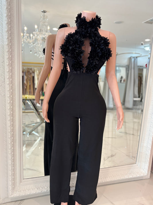 Flowers For Me Pant Set Black