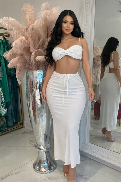 No Flaws Just Sexiness Skirt Set White