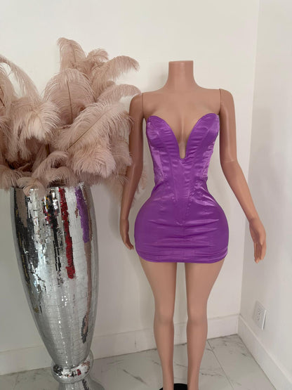 The Mirage Satin Mini Dress Purple