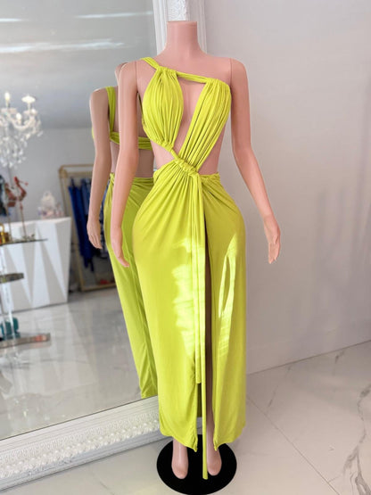 Nova Cascade Ruched Maxi Dress
