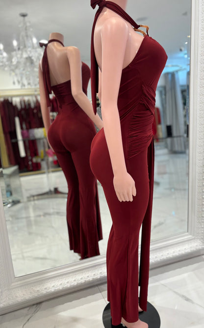 It´s All Just an Act Jumpsuit Rojo Vino