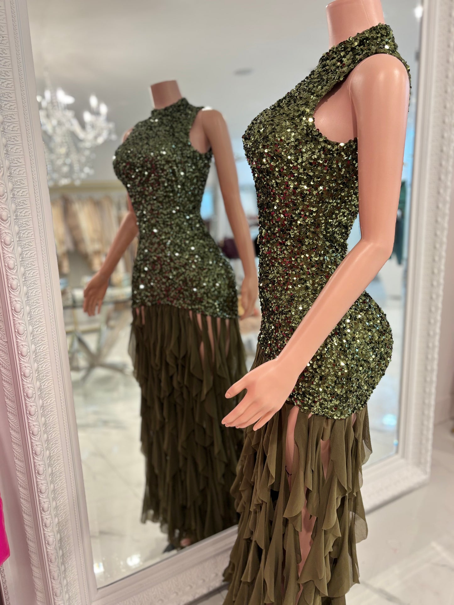 Queen of All Midi Dress Green