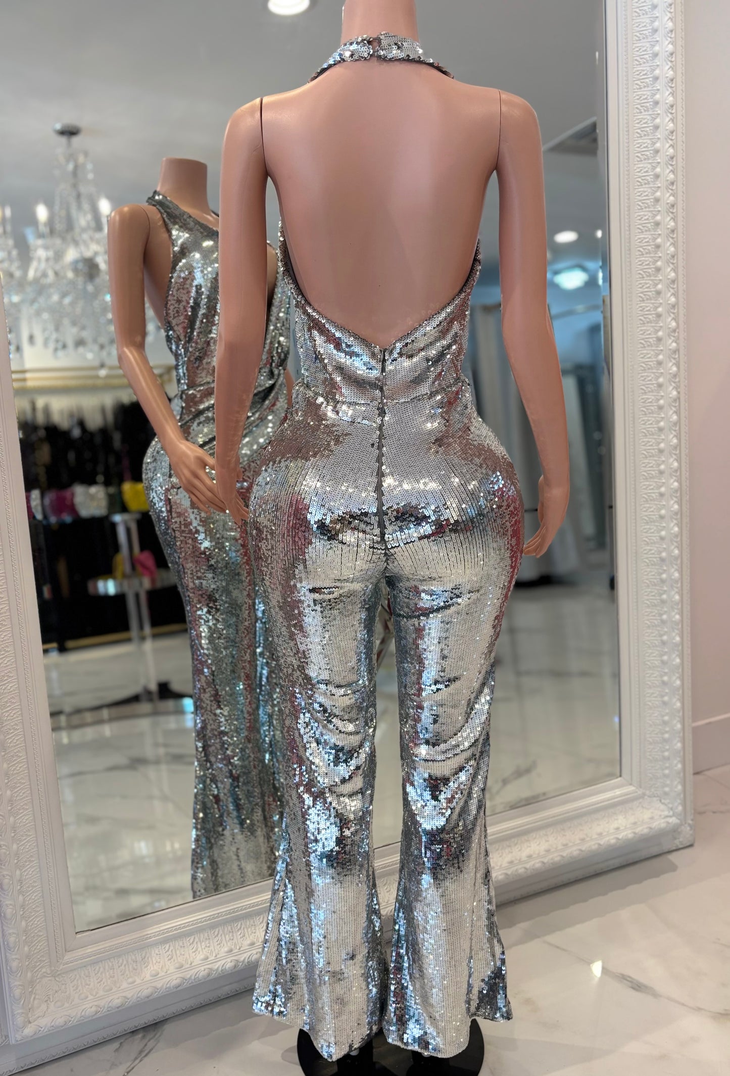 Silver Disco Jumpsuit