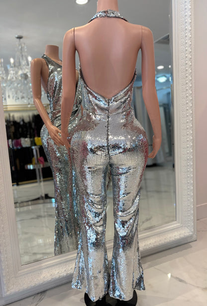 Silver Disco Jumpsuit