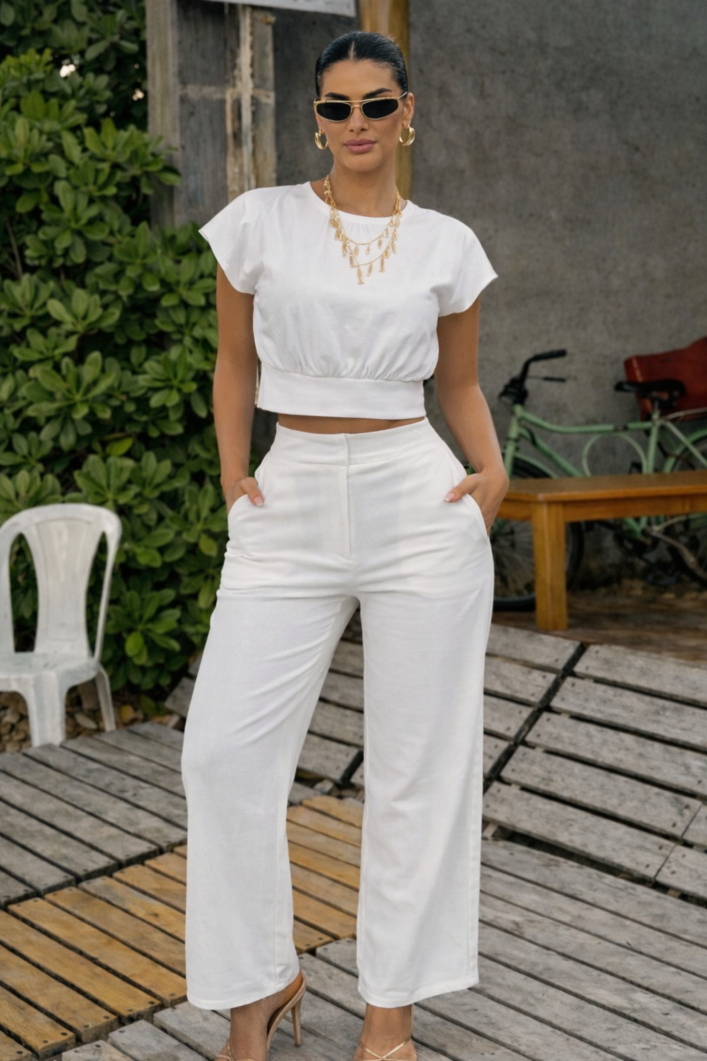 The Luxe Comfort Pant Set White