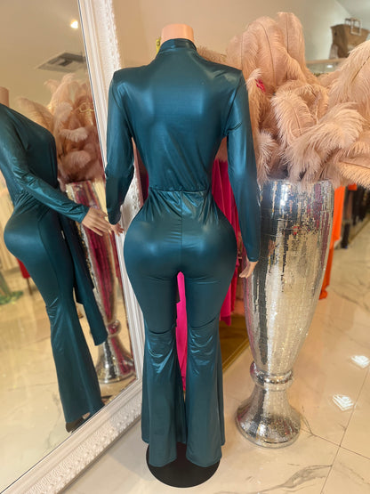 Satin Jumpsuit Blue