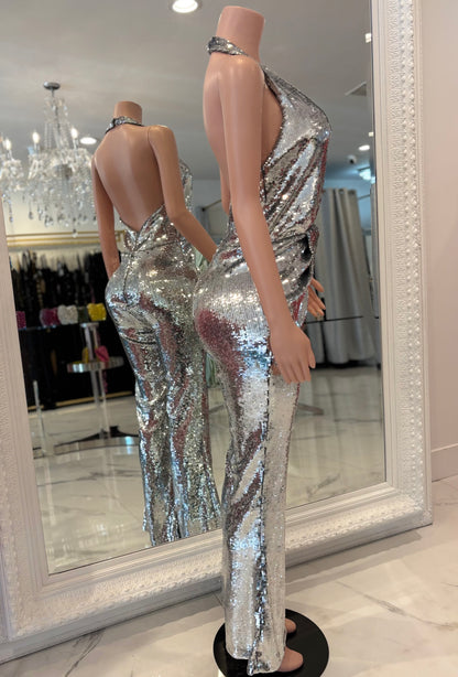 Silver Disco Jumpsuit
