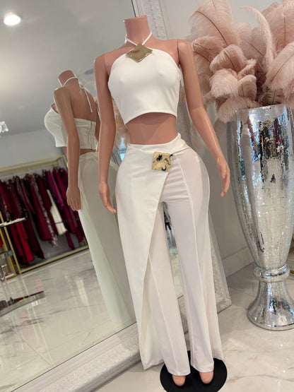 It is My Way Or No Way Pant Set White