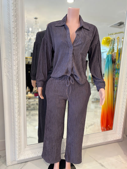 Rustic Reverie Pant Set Dark Grey