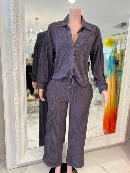 Rustic Reverie Pant Set Dark Grey