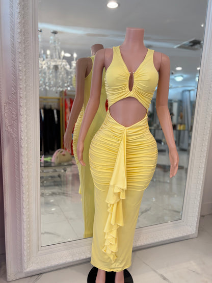 Soleil Chic Maxi Dress Yellow