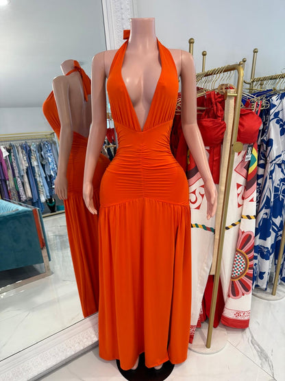 Nocturnal Flow Ruched Maxi Dress