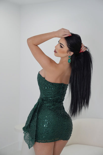 Seduction Sequin Mini Dress Green