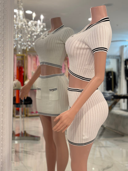 Sporty Chi Knit Skirt Set