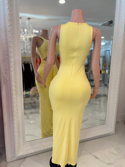 Soleil Chic Maxi Dress Yellow
