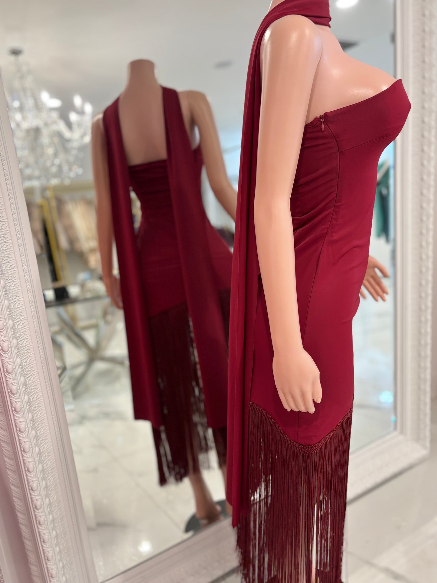Time To Be Alive Midi Dress Rojo Vino