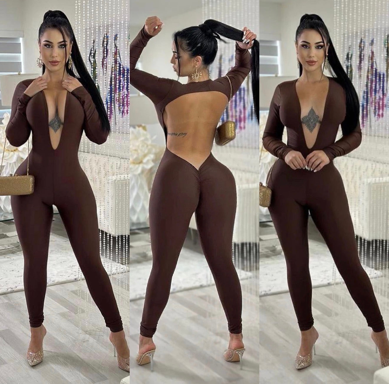 5 Seconds To The Future Jumpsuit Brown