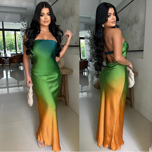 Taiti Sunset Maxi Dress Green