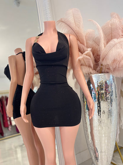 Forbidden Glow Mini Dress Black
