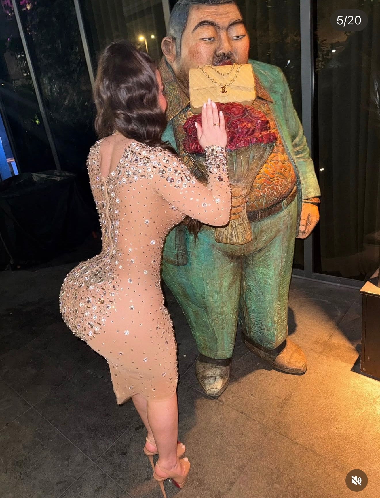 Glamour Mini Dress Beige