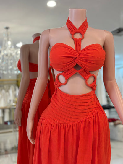 Riviera Flame Maxi Dress
