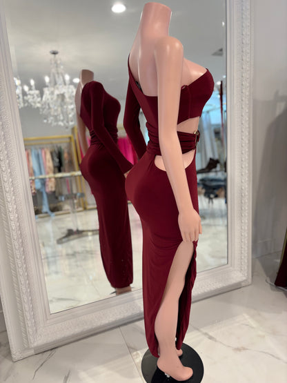 By My Side Forever Maxi Dress  Rojo vino