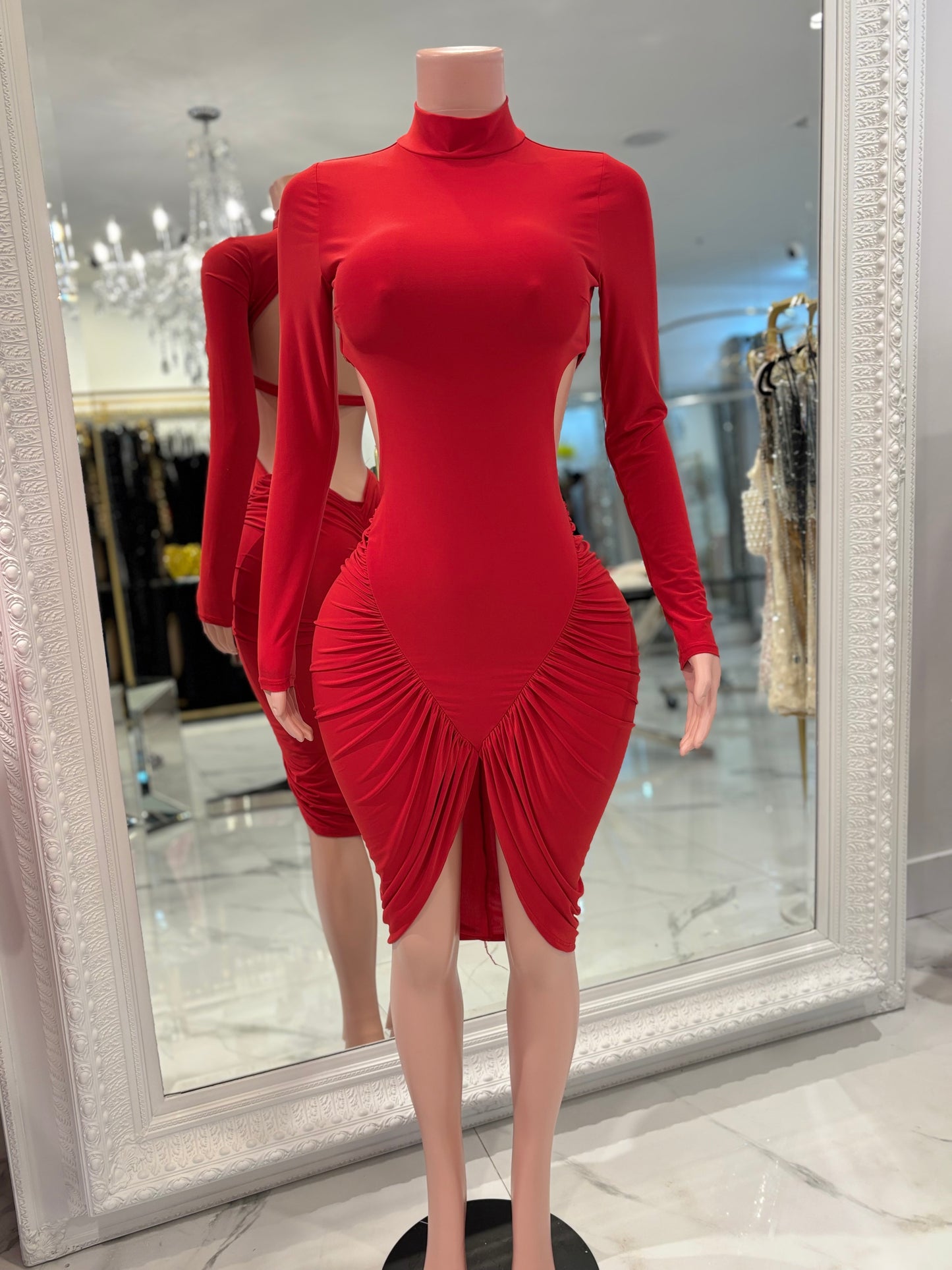 I Need You Midi Dress Red