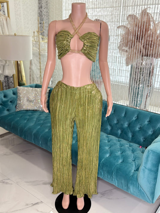 Amore Me Metallic Pants Set