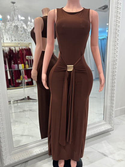 I´ll be the Very Best Maxi Dress Brown