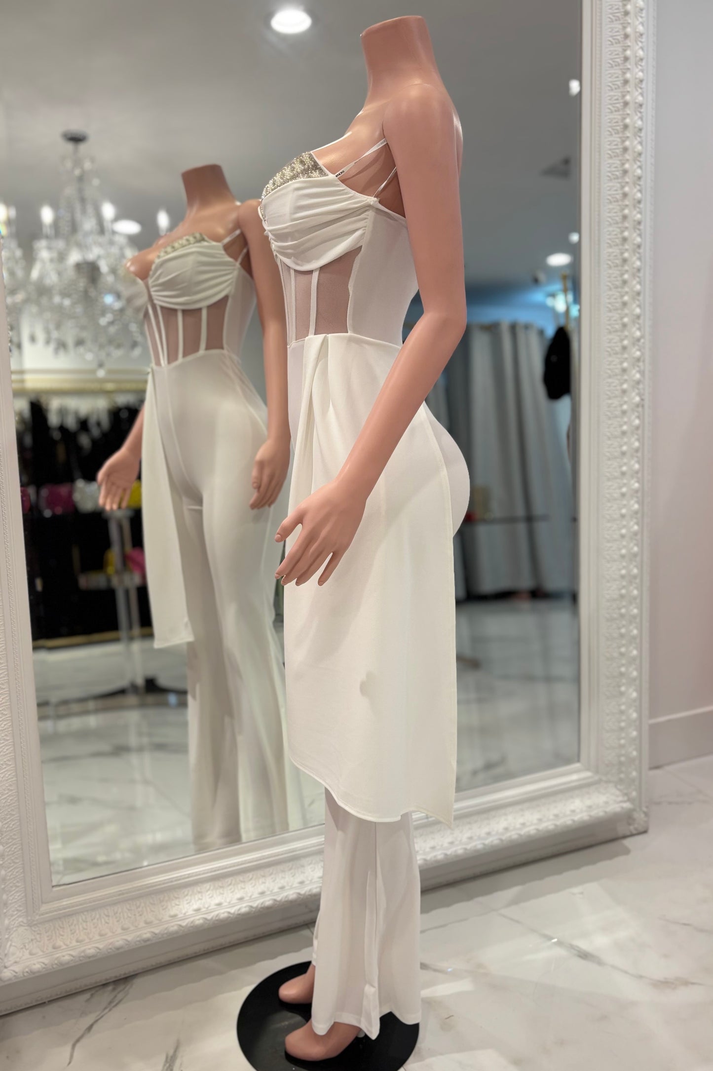 One Glance and Done Jumpsuit White
