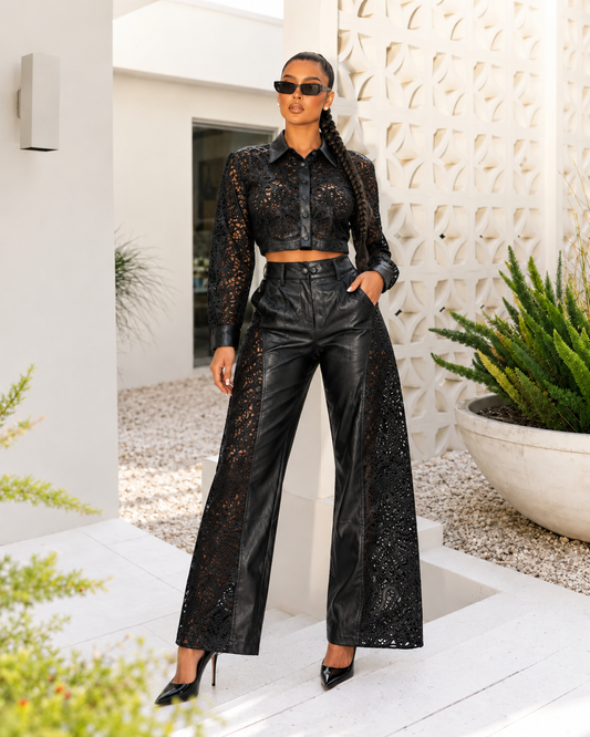 I'll Catch Up Pants Set Black