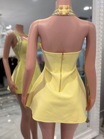 Sugar Sunrise & Velvet Midnight Duo Mini Dress yellow