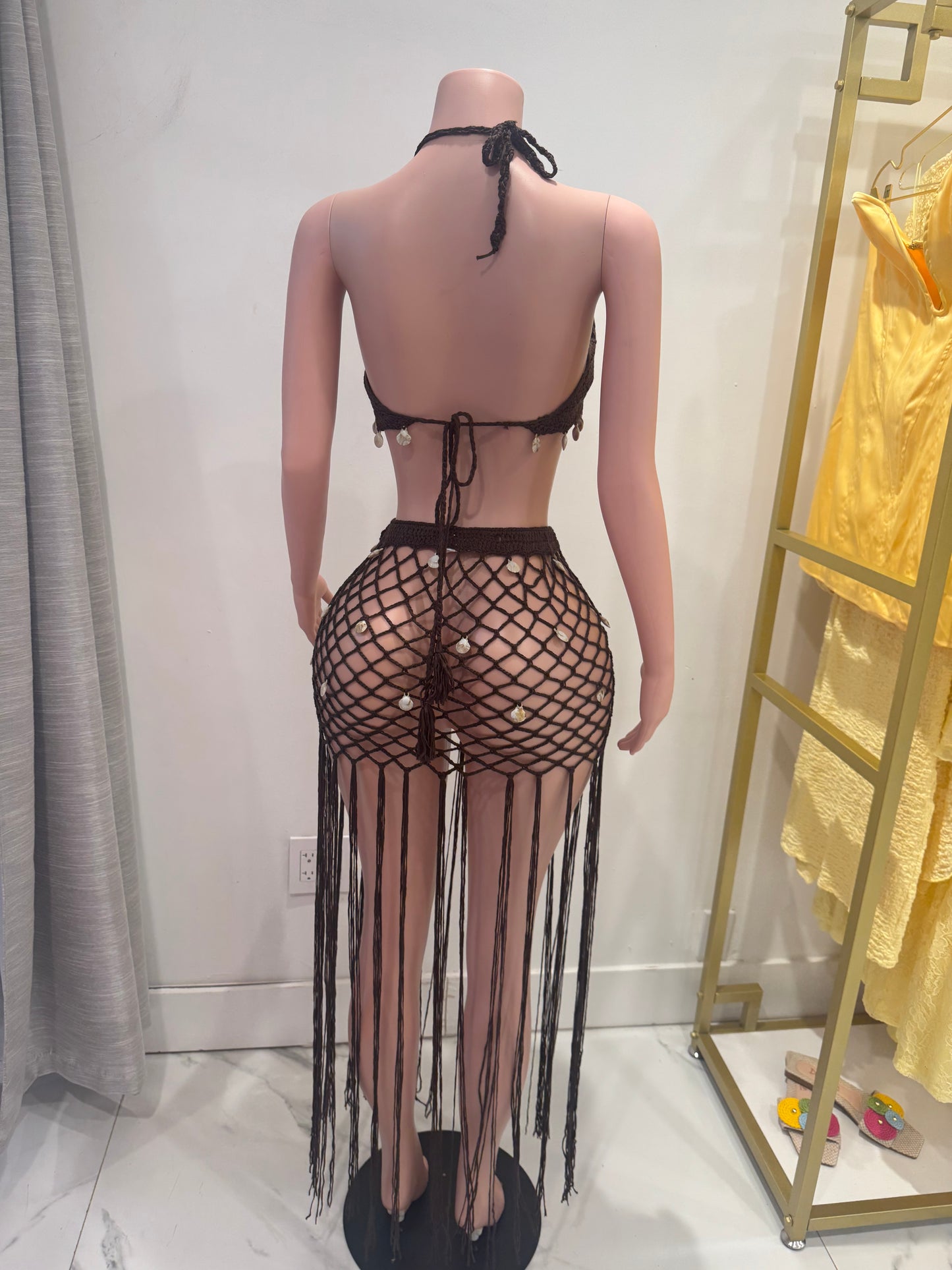 Come on Now Baby Skirt Set Brown