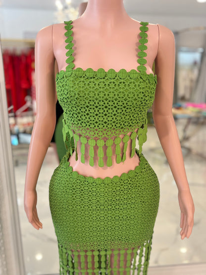 Tassel Tango Crochet Skirt Set