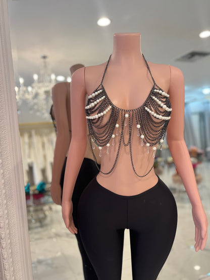 Iconic Goddess Pearls Top