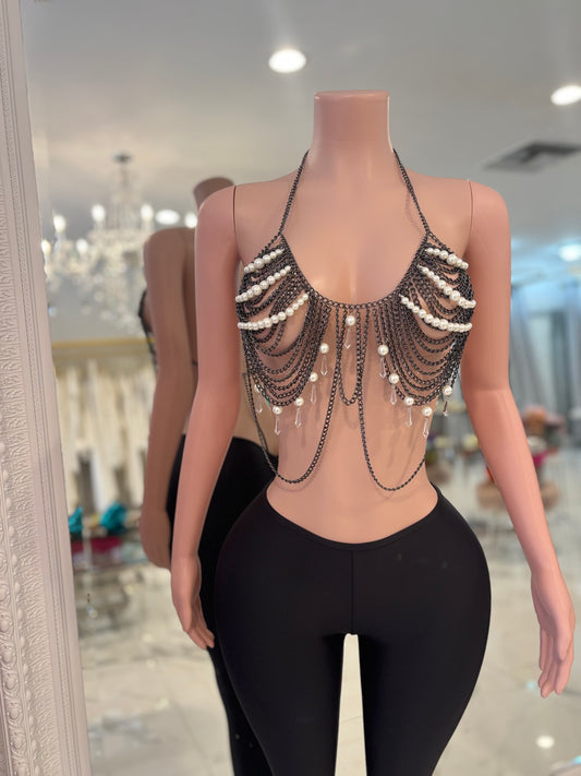 Iconic Goddess Pearls Top