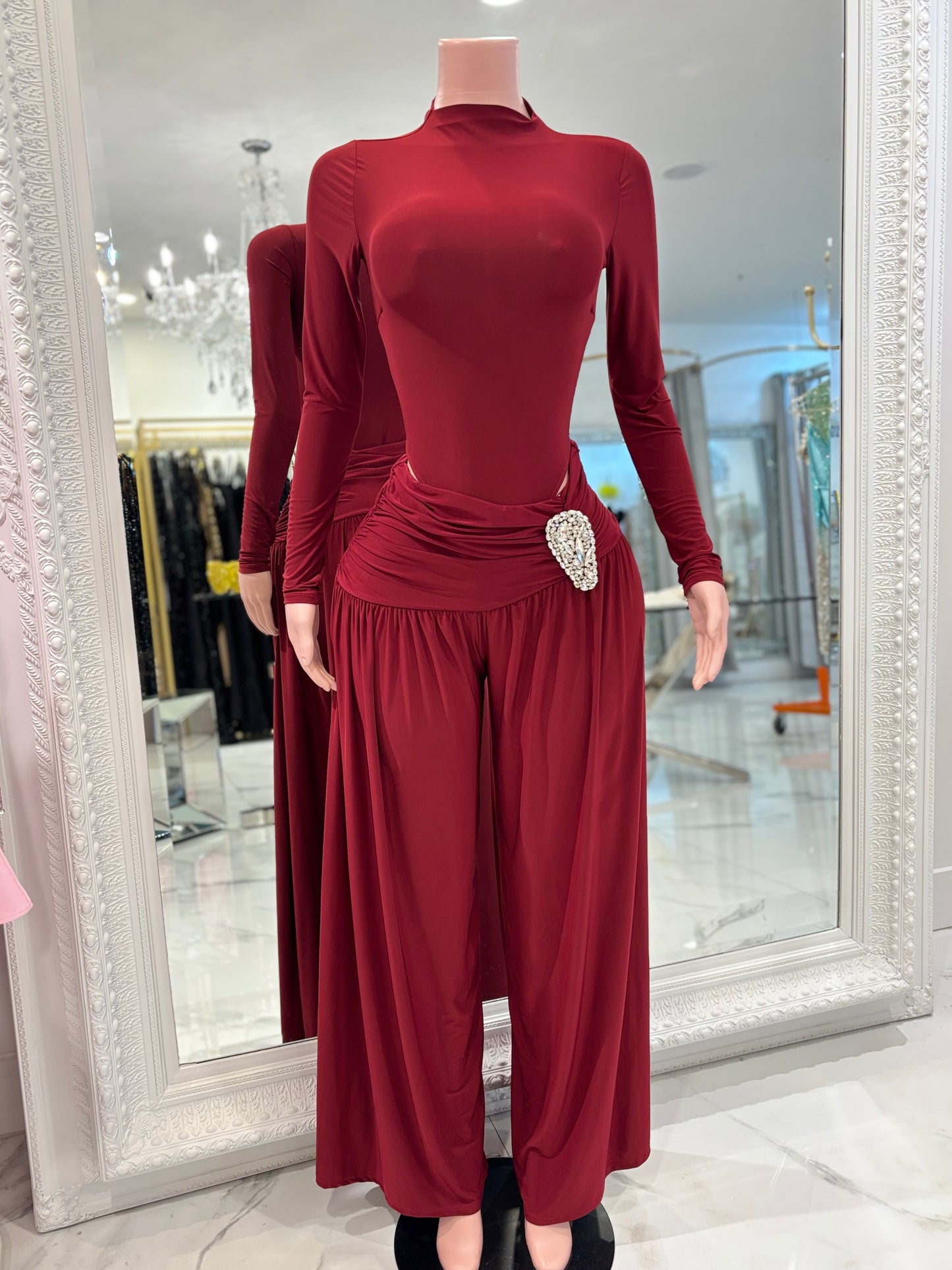 Cocoa Chic Pants Set Red