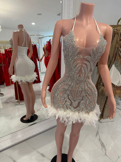 Chic Embroidery Mesh Sequin Mini Dress