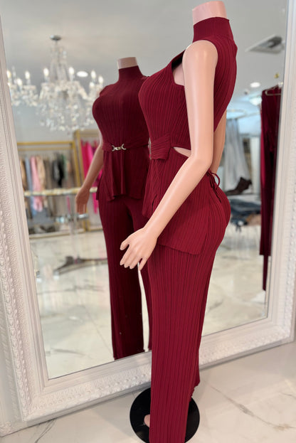 The Draped Aura Ribbet Pant Set