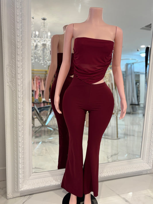 Selena Jumpsuit Red Wine