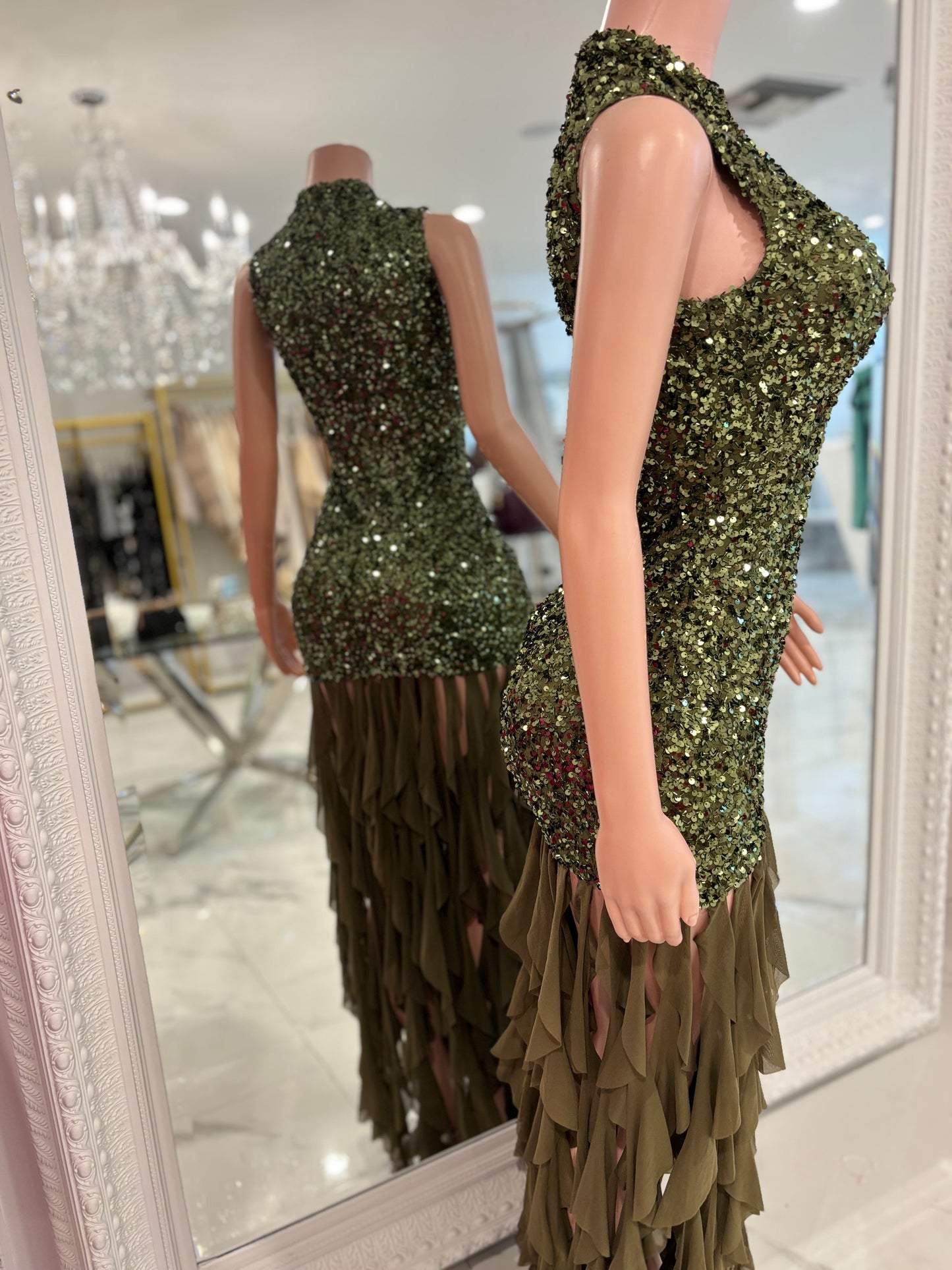 Queen of All Midi Dress Green