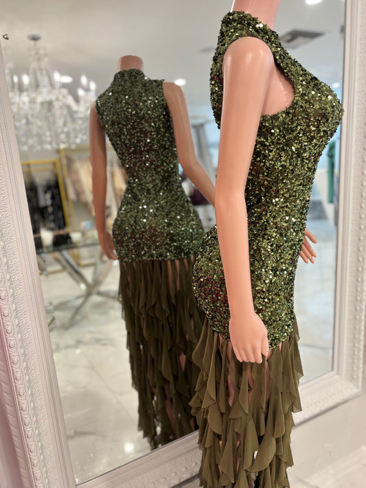 Queen of All Midi Dress Green