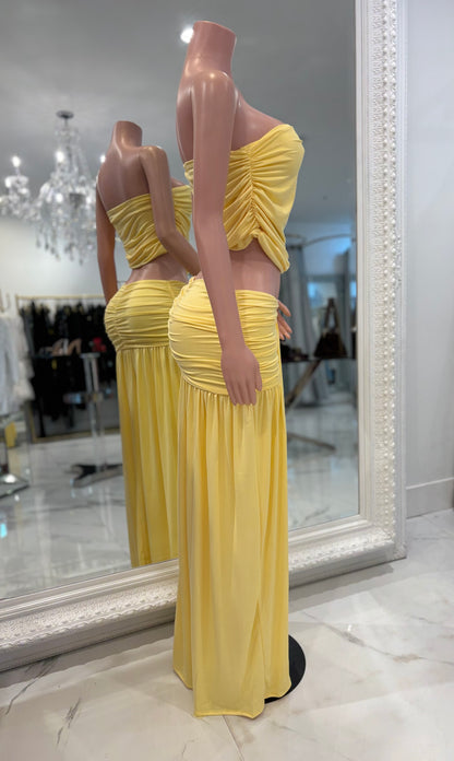 Living With Vibes Skirt Set Yellow
