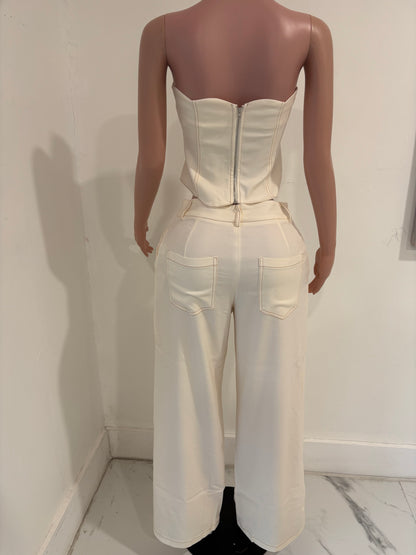 Let’s Get Into It Pants Set White