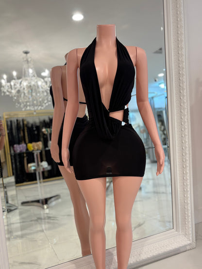 Eat Your Heart Baby Mini Dress Black