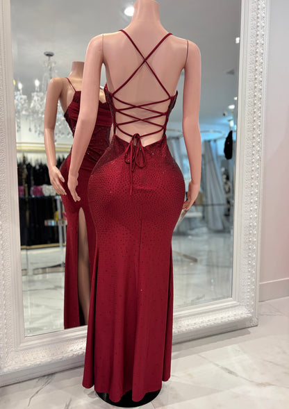 Open Your Eyes Love Maxi Dress Rojo Vino