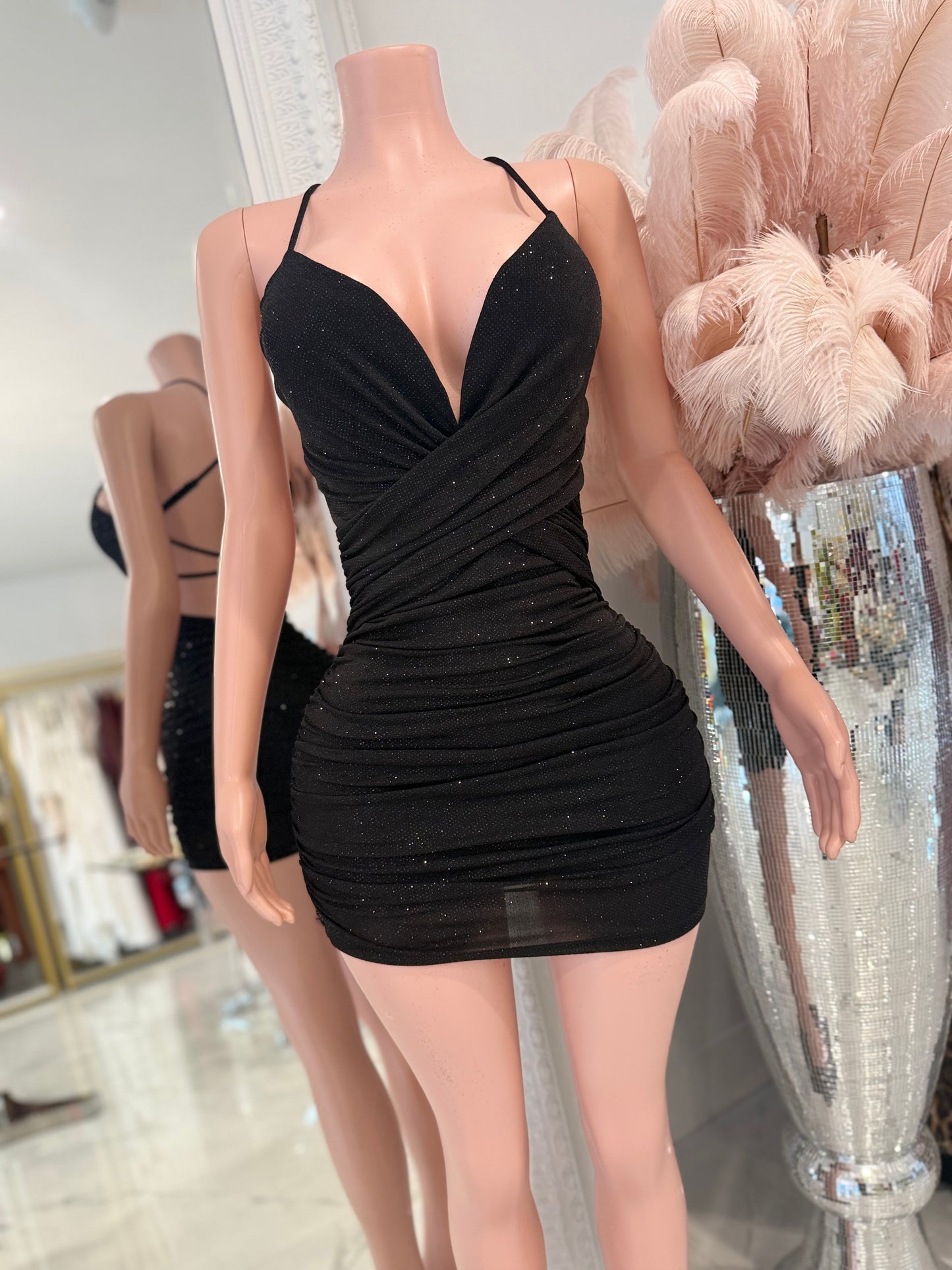 Come to Me Darling Mini Dress Black