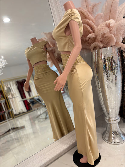 Allow Me to Lead The Way Skirt Set Gold